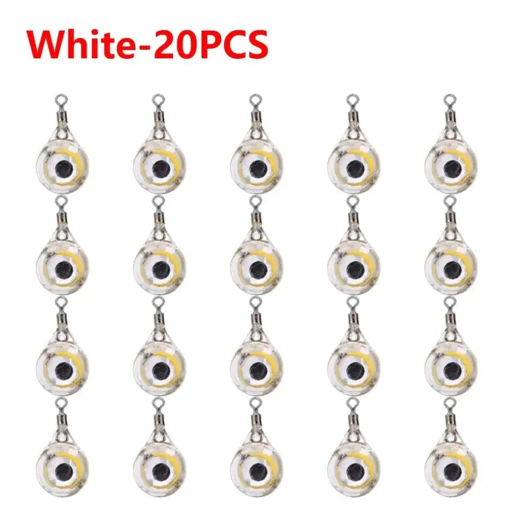 China China White 5-20PCS Mini Fishing Lure Light LED Deep Drop Underwater Eye Shape Fishing Squid Fishing Bait Luminous Lure for Attracting Fish