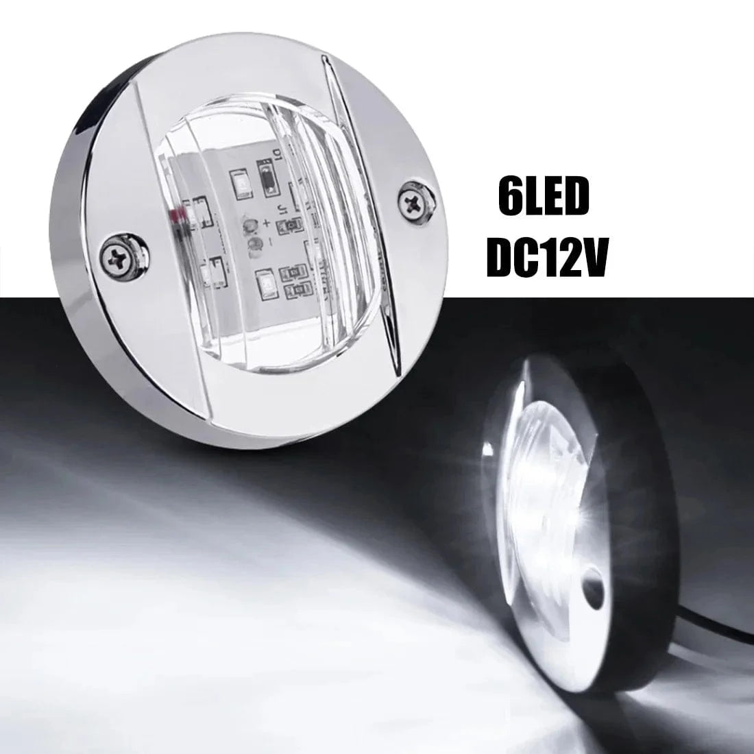 China China White / 8PCS Boat Marine Lights Navigation Light Waterproof Marker Lamp  For Truck RV Yacht Transom Anchor Stern DC 12V/24V 6LED Stern Light