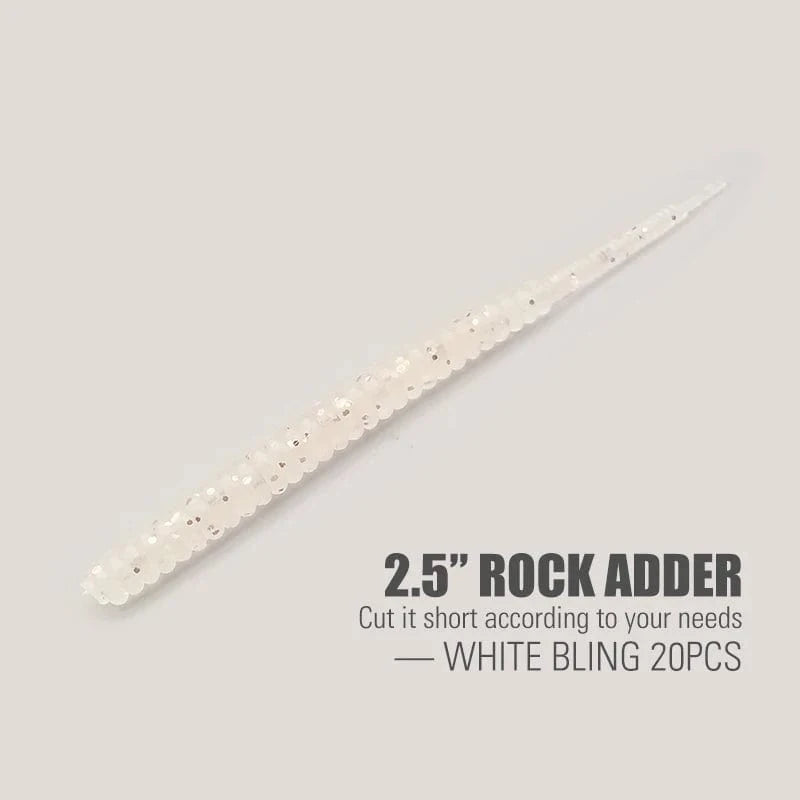 China China White Bling 20pcs EA / CHINA LUREHOLIC 0-2.5” Free Cut Aji Fishing ROCK ADDER Fineese Lure Fishing Soft Lure Needle Tail Mini