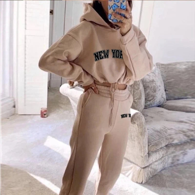 China China Womens 2 Pieces Suit Hooded Print Pullover Tracksuit Set Drawstring Short Sweatshirts Casual Sweatpants Sports Home Clothing
