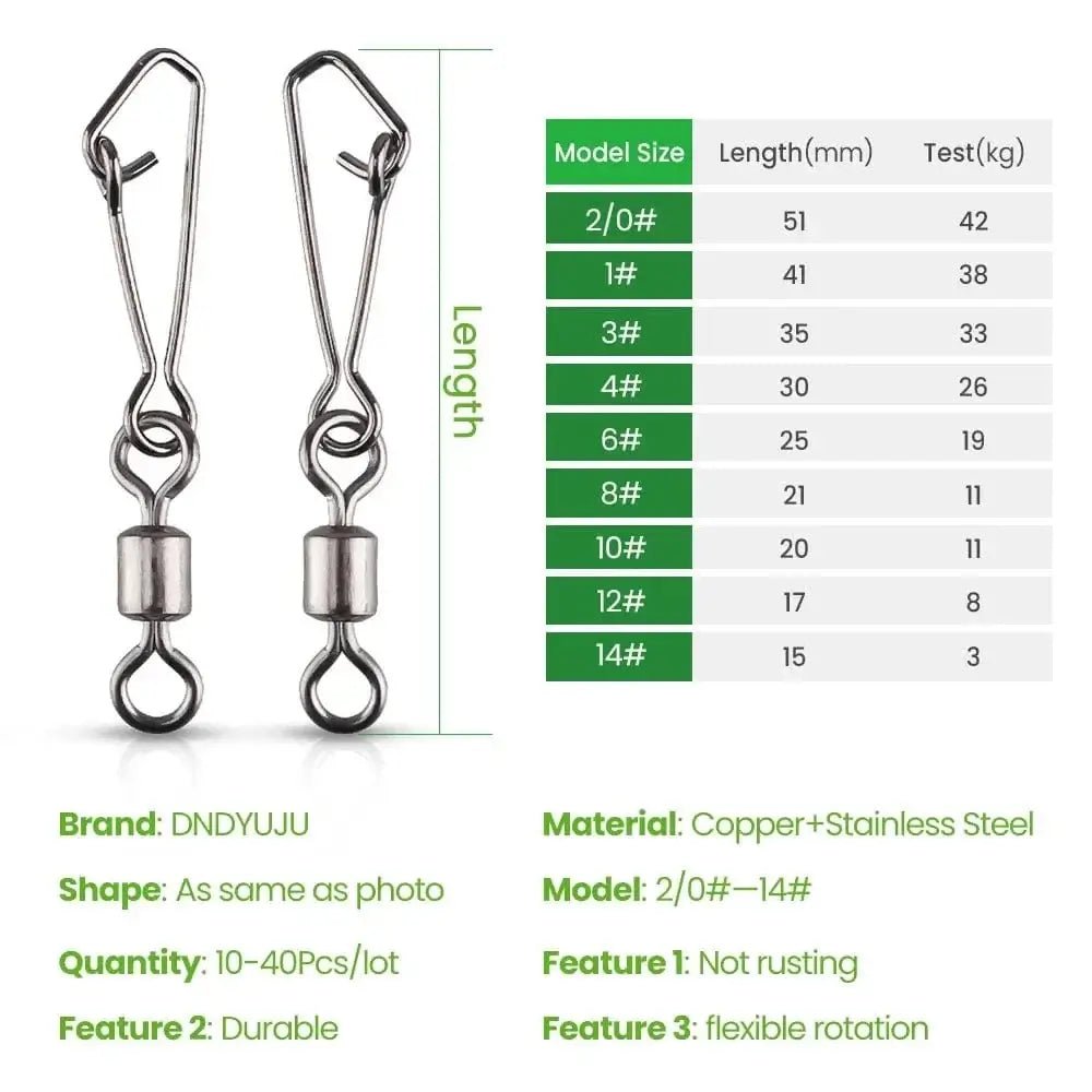 China China XIAOSHU 10-50PCS Pike Fishing Accessories Connector Pin Bearing Rolling Swivel Stainless Steel Snap Fishhook Lure Swivels Tackle