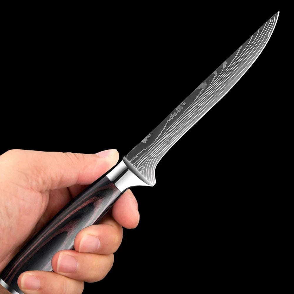 China China XITUO Kitchen Knife Set 1-9PCS,7Cr17Mov Stainless Steel Sharp Chef Knife Santoku Knife Fruit knife Ergonomic Pakkawood Handle