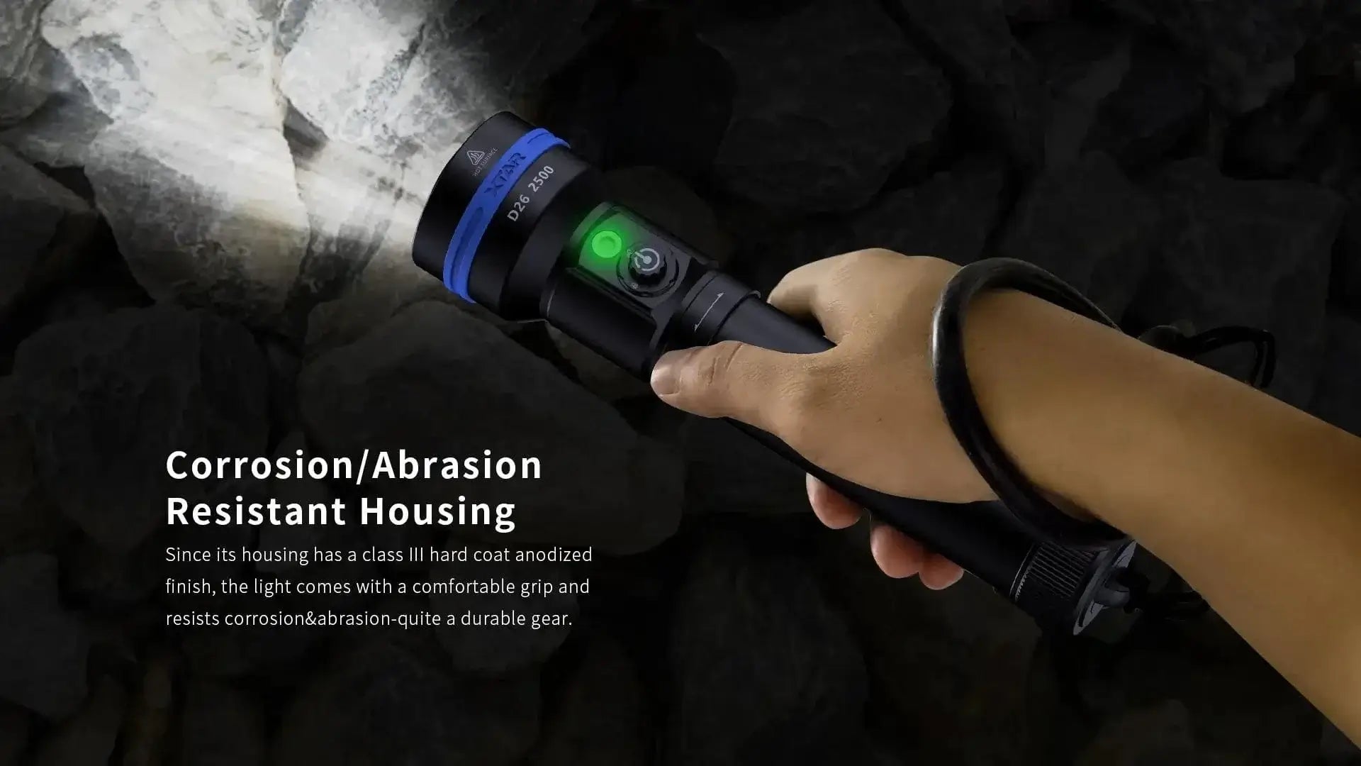 China China XTAR D26 2500 Diving Flashlight 2500 Lumen Beam Distance 320 Meter Magnetic Switch Torch 100 Meter Diving Depth