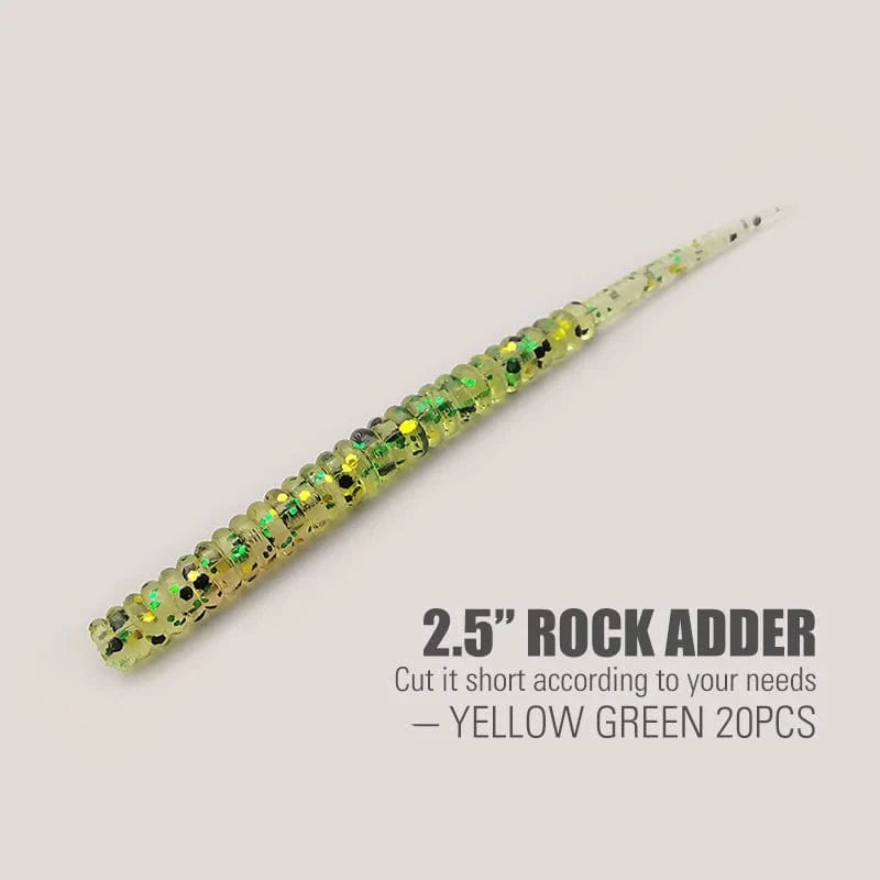 China China Y Green 20pcs EA / CHINA LUREHOLIC 0-2.5” Free Cut Aji Fishing ROCK ADDER Fineese Lure Fishing Soft Lure Needle Tail Mini