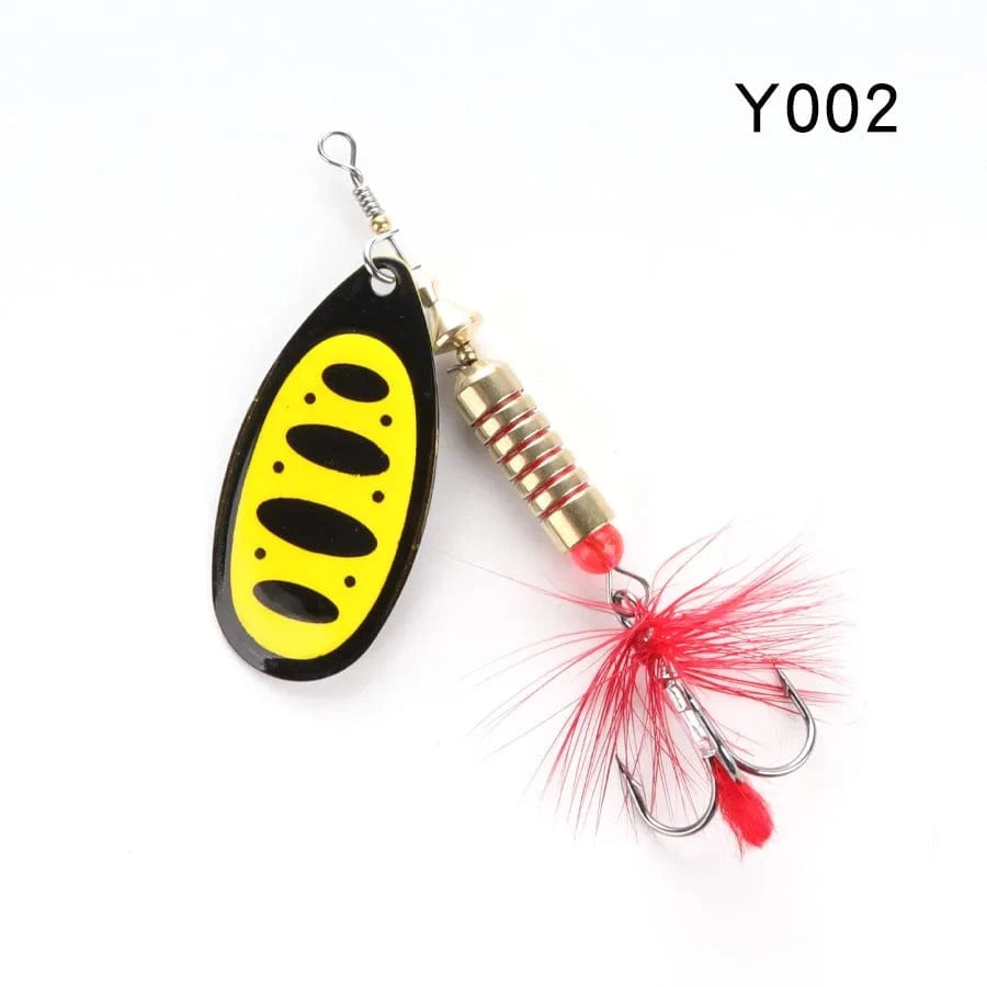 China China Y002 / 10g W.P.E New Spinner Lure 4pcs/lot 22 color 6.5g/10g/13.5g Hard Lure Spoon Fishing Lure with Treble Hook Metal Fishing Tackle Pesca