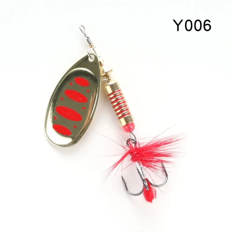China China Y006 / 13.5g W.P.E New Spinner Lure 4pcs/lot 22 color 6.5g/10g/13.5g Hard Lure Spoon Fishing Lure with Treble Hook Metal Fishing Tackle Pesca