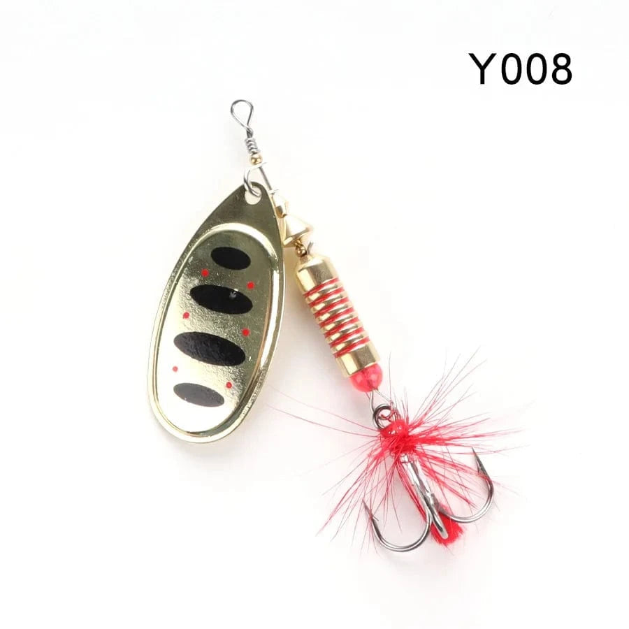 China China Y008 / 13.5g W.P.E New Spinner Lure 4pcs/lot 22 color 6.5g/10g/13.5g Hard Lure Spoon Fishing Lure with Treble Hook Metal Fishing Tackle Pesca