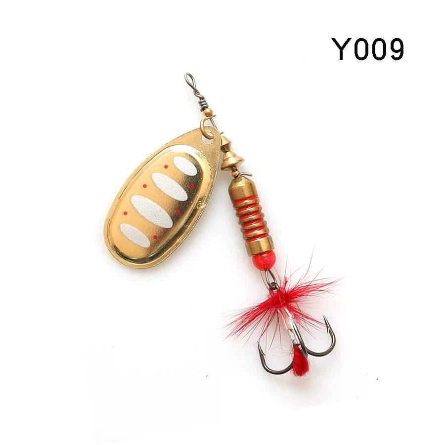 China China Y009 / 10g W.P.E New Spinner Lure 4pcs/lot 22 color 6.5g/10g/13.5g Hard Lure Spoon Fishing Lure with Treble Hook Metal Fishing Tackle Pesca