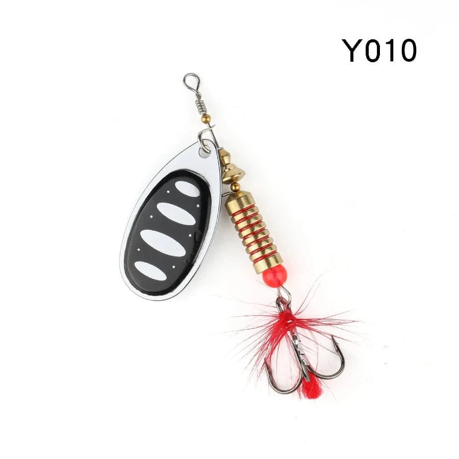 China China Y010 / 13.5g W.P.E New Spinner Lure 4pcs/lot 22 color 6.5g/10g/13.5g Hard Lure Spoon Fishing Lure with Treble Hook Metal Fishing Tackle Pesca