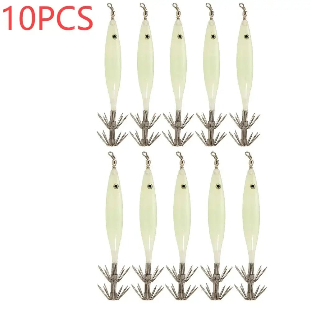 China China Yellow 5/10pcs 8cm 4g Luminous Cuttlefish Squid Jig Hook Fishing Lures Octopus Glow Jig Artificial Bait Hard Turlutte Lure Shrimp Bait