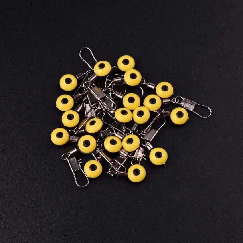 China China Yellow M -20pcs 20pc Fishing Line Hook Swivels Shank Clip Connector Interlock Snap Sea Space Beans Lure Fishing Hooks Connector  Pesca Tackle