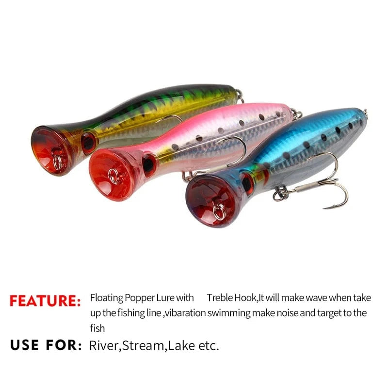 China China YUCONG 1PX Silent Popper Lure 12.5cm-40g Floating Fishing Bait Long Casting Hard Wobblers Topwater Swimbait leurre de pêche cebo