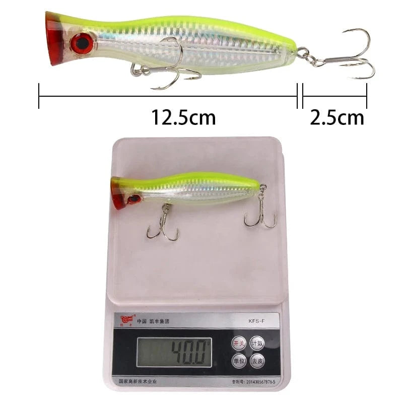 China China YUCONG 1PX Silent Popper Lure 12.5cm-40g Floating Fishing Bait Long Casting Hard Wobblers Topwater Swimbait leurre de pêche cebo