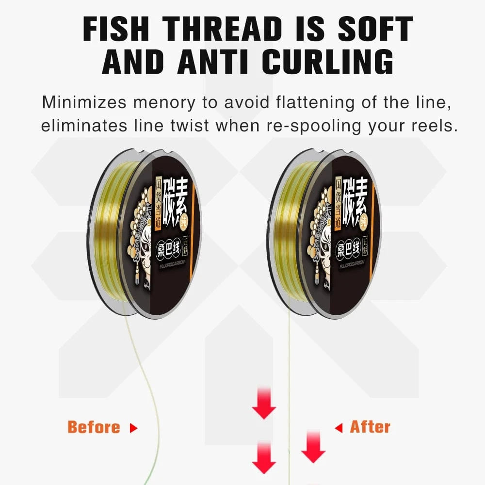 China China ZUKIBO 2024 New Leader-Line 100% Pure Fluorocarbon Sink Fishing Lines 100M 50M Fishing Line Carbon Fishing Tackle Pesca Fishing
