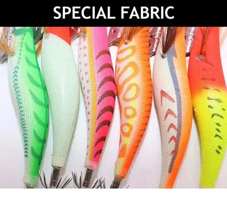 China China ZYZ  Squid Bait 2.5# 3.0# 3.5# 4.0# Luminous Octopus Hook Wood Shrimp Lures Simulation Sea Fishing Lure  Jigs Tackle