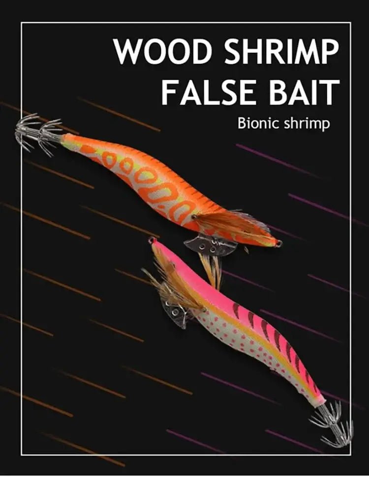 China China ZYZ  Squid Bait 2.5# 3.0# 3.5# 4.0# Luminous Octopus Hook Wood Shrimp Lures Simulation Sea Fishing Lure  Jigs Tackle