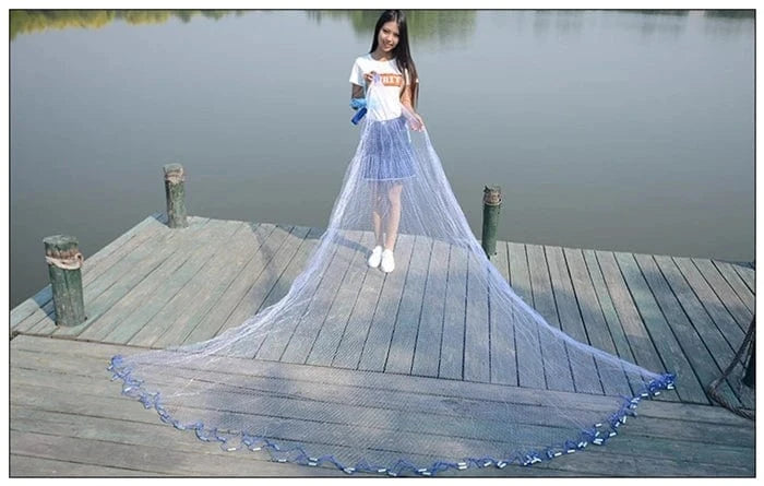 China Fishing Net 1.2-3.6m With Sinker or Without Sinker Catch Fishing Net USA Cast Nets Water Hand Throw Fly Fish Network Small Grid Tool