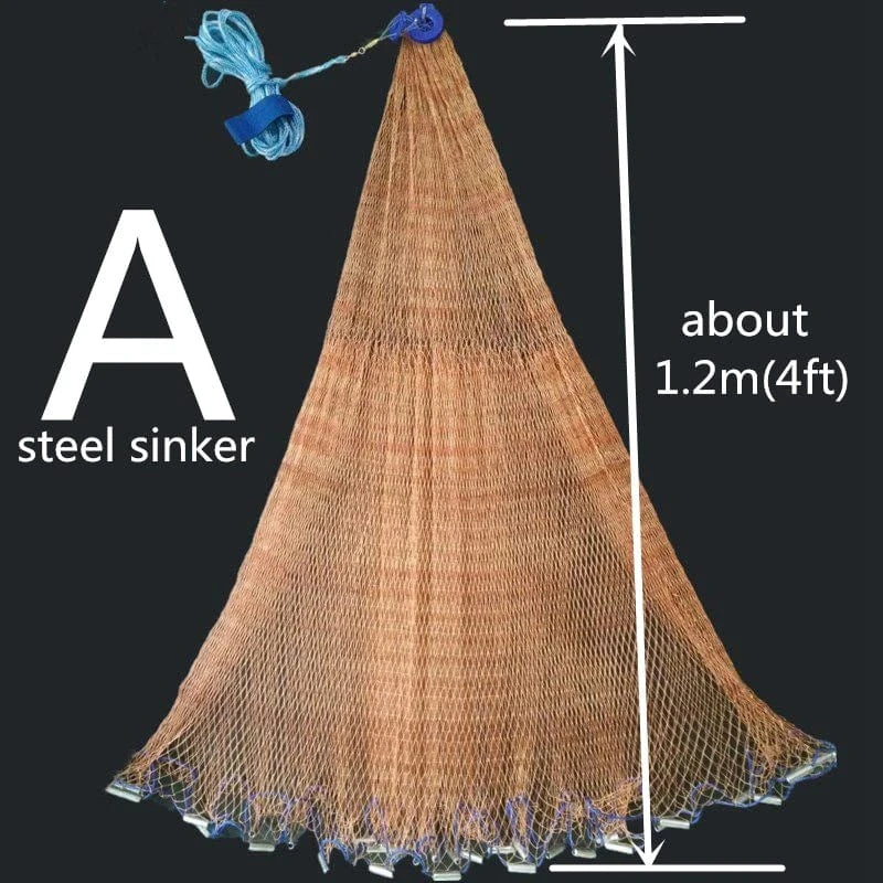 China Fishing Nets A24 Finefish Catch Fish Network USA Cast Nets Small Mesh Easy To Hand Throw Fishing Net Outdoor Water Hunting Gillnet