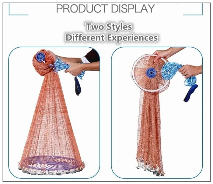 China Fishing Nets Finefish Height 1.2-3.6M Hand Throw Network With Ring Gillnet Easy USA Cast Nets Catch Fishing Net Small Mesh Hunting Fish Gear