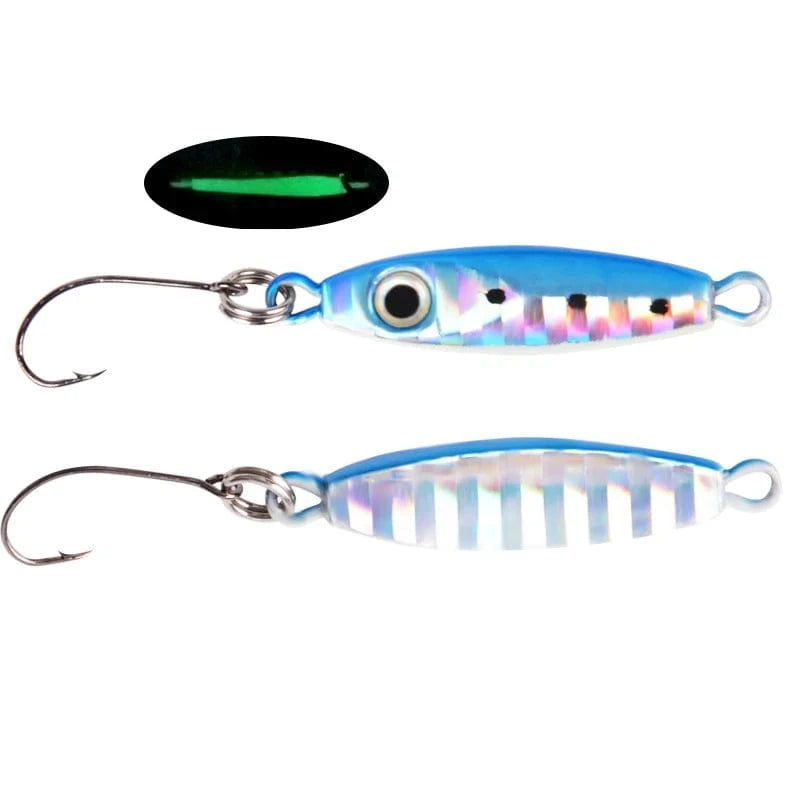 China Hooks China blue / 3g 1PCS Micro Metal Jig Fishing Lures 3g/6g Shore Casting Jigging Spoon Saltwater Artificial Bait Fishing Accessories