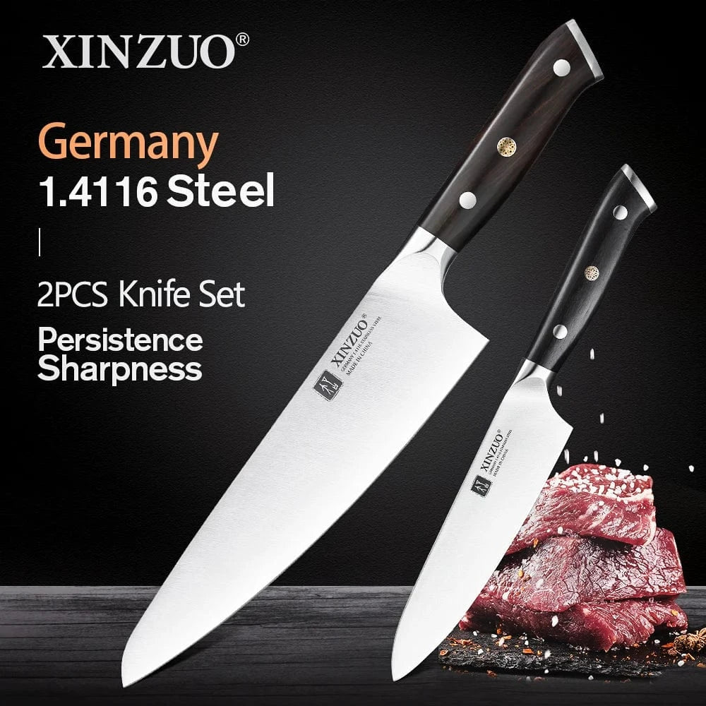 China Kitchen Knife 2PC / CHINA XINZUO 1pcs-5pcs Kitchen Knives Set