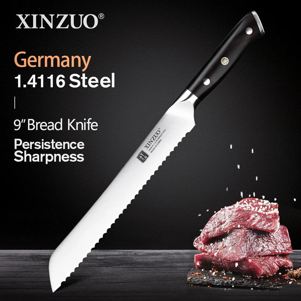 China Kitchen Knife Bread Knife / CHINA XINZUO 1pcs-5pcs Kitchen Knives Set
