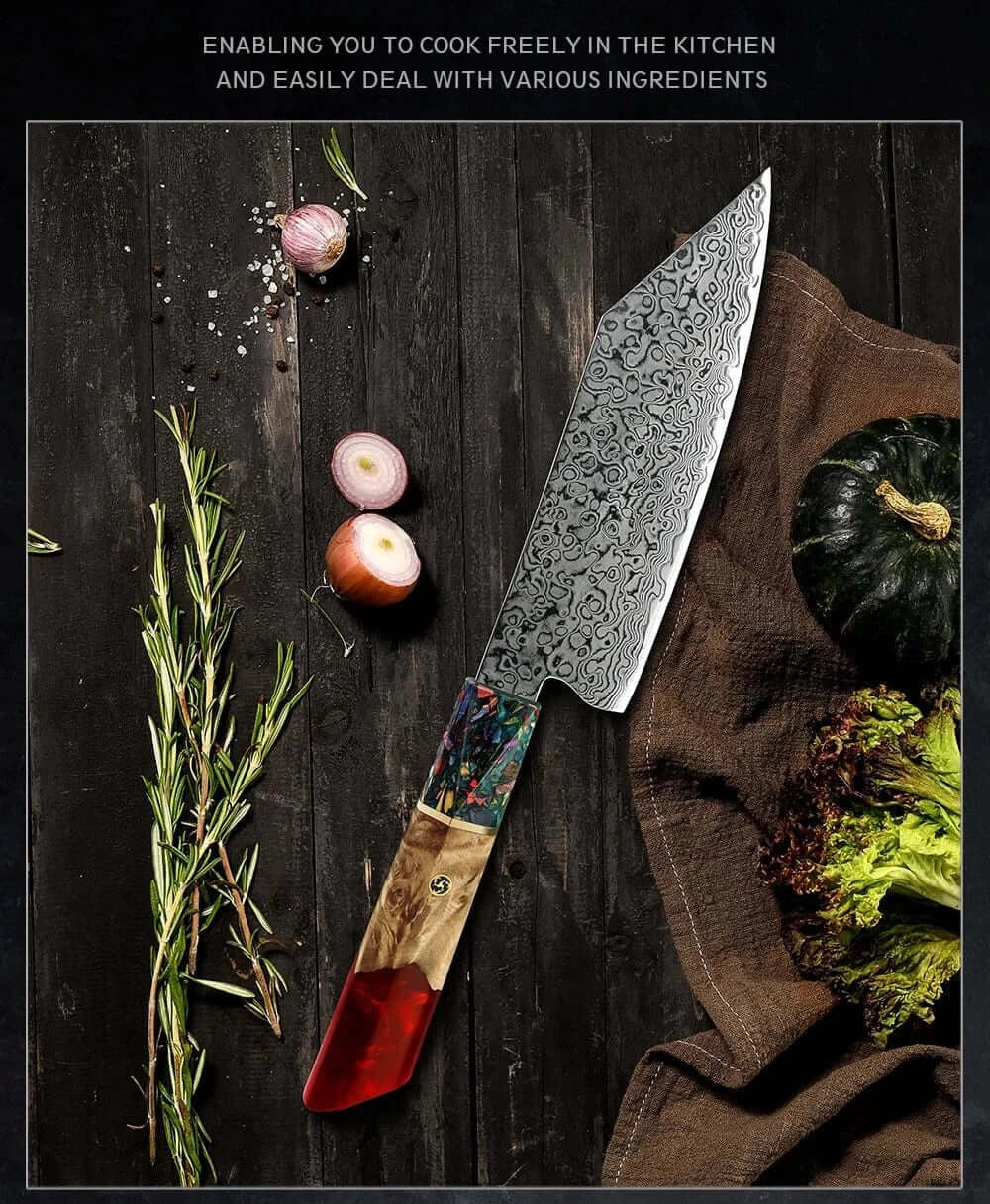 China Kitchen Knife Chef Knife Japanese Damascus AUS-10