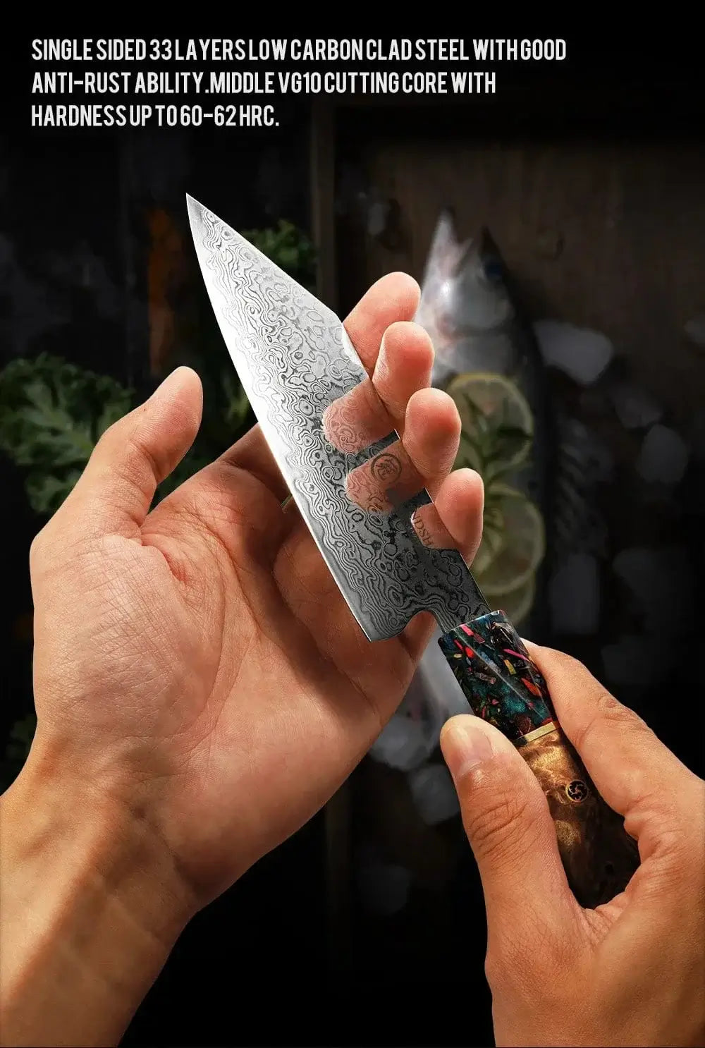 China Kitchen Knife Chef Knife Japanese Damascus AUS-10