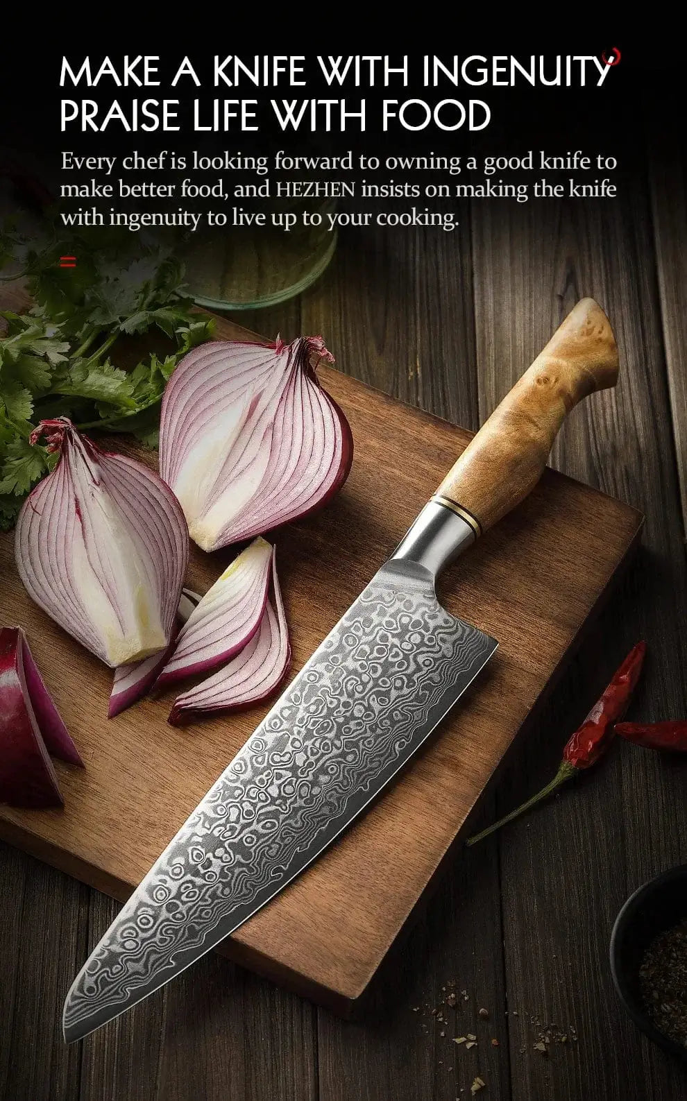 China Kitchen Knife HEZHEN 2PC Knife Set