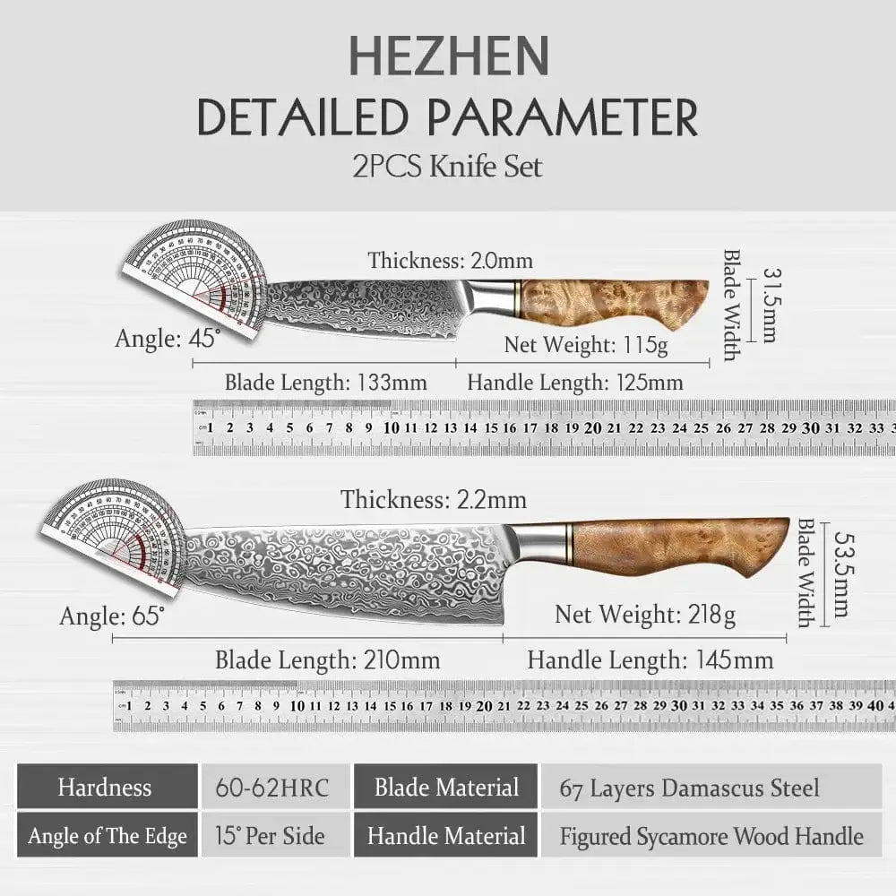 China Kitchen Knife HEZHEN 2PC Knife Set