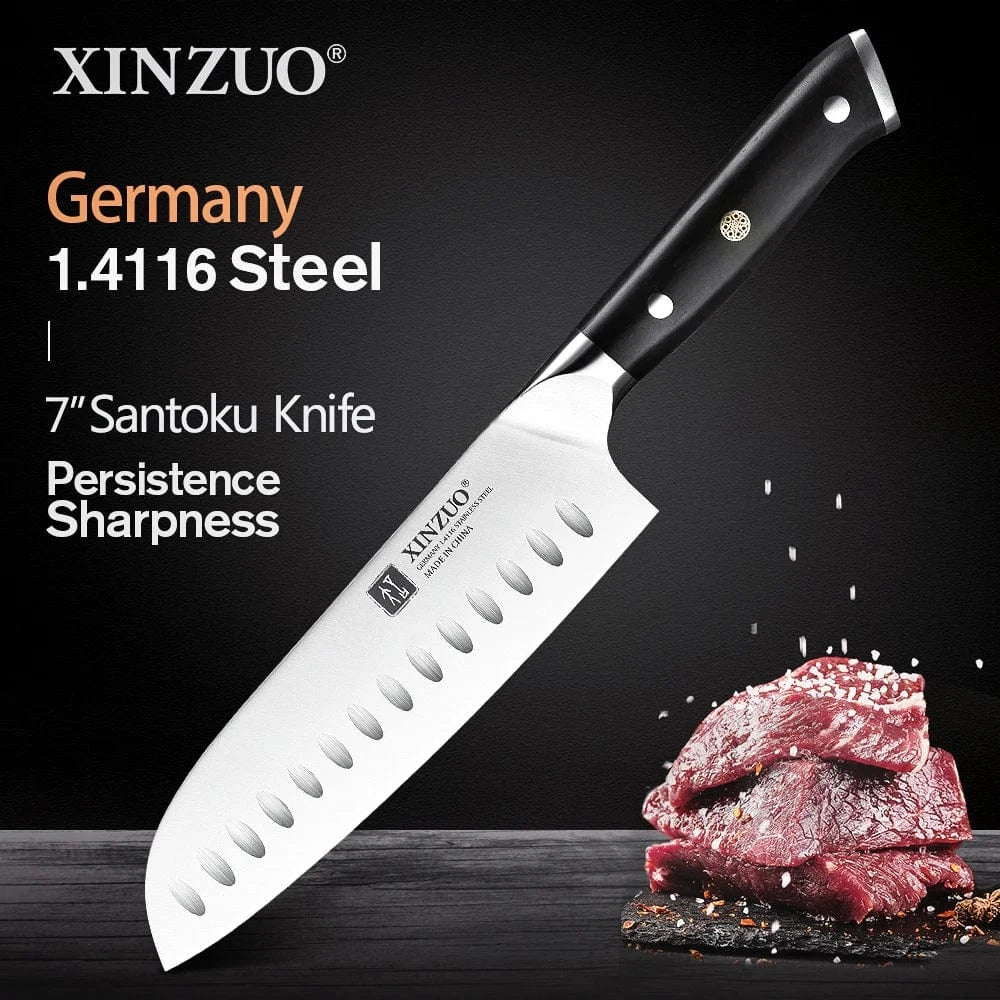 China Kitchen Knife Santoku Knife / CHINA XINZUO 1pcs-5pcs Kitchen Knives Set