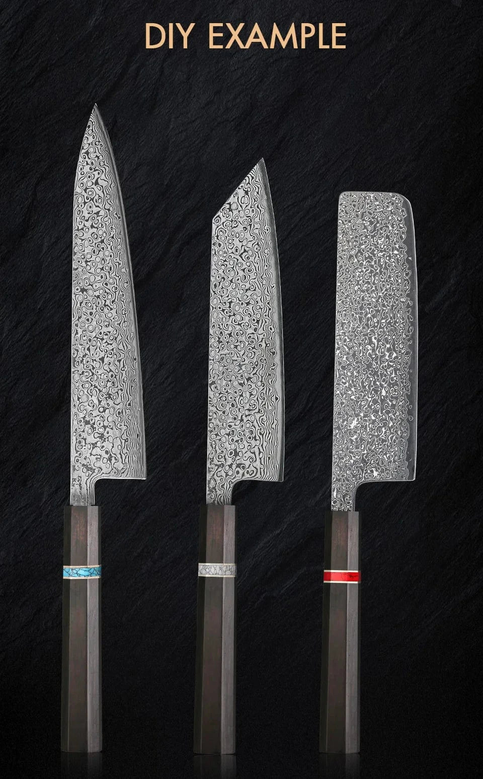 China Kitchen Knife TURWHO 1-3PCS DIY Chef Knives