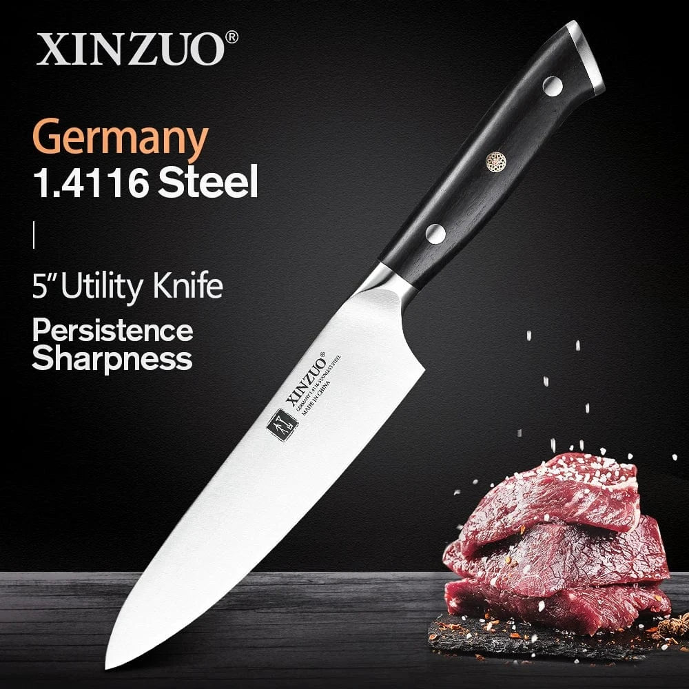 China Kitchen Knife Utility Knife / CHINA XINZUO 1pcs-5pcs Kitchen Knives Set