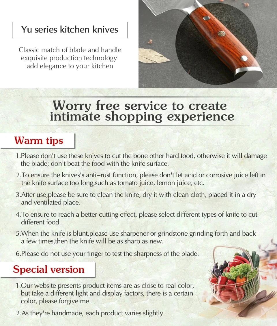 China Kitchen Knife XINZUO 1-10 PCS Kitchen Knife 67 Layers Damascus Steel Chef