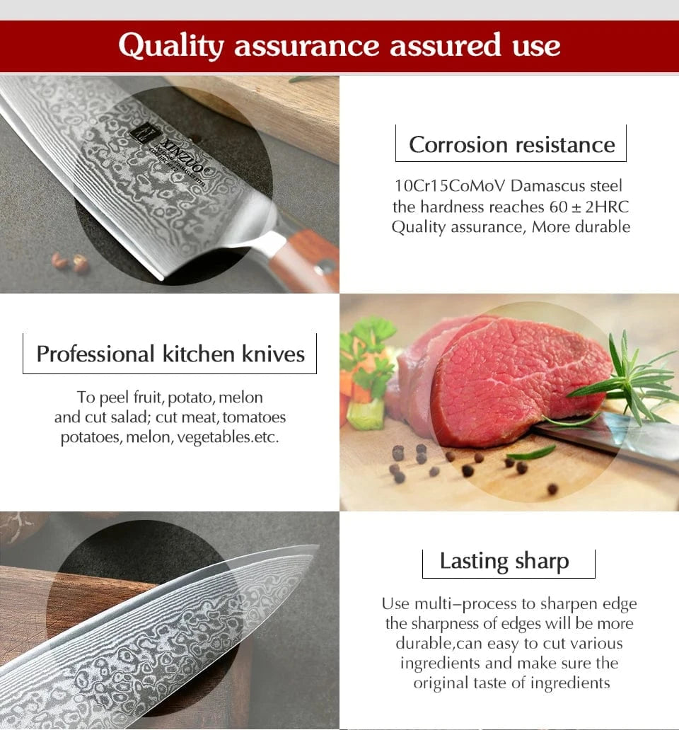 China Kitchen Knife XINZUO 1-10 PCS Kitchen Knife 67 Layers Damascus Steel Chef