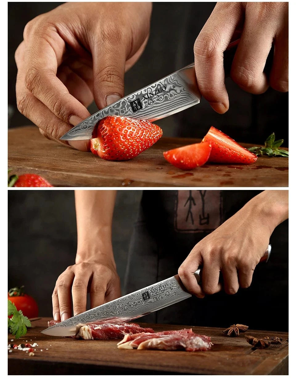 China Kitchen Knife XINZUO 1-10 PCS Kitchen Knife 67 Layers Damascus Steel Chef