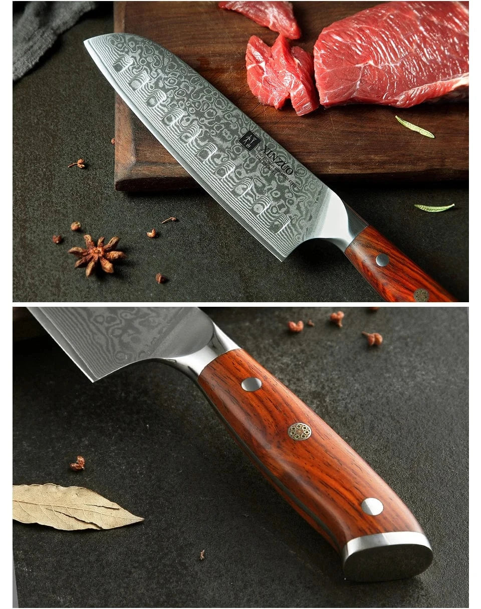 China Kitchen Knife XINZUO 1-10 PCS Kitchen Knife 67 Layers Damascus Steel Chef