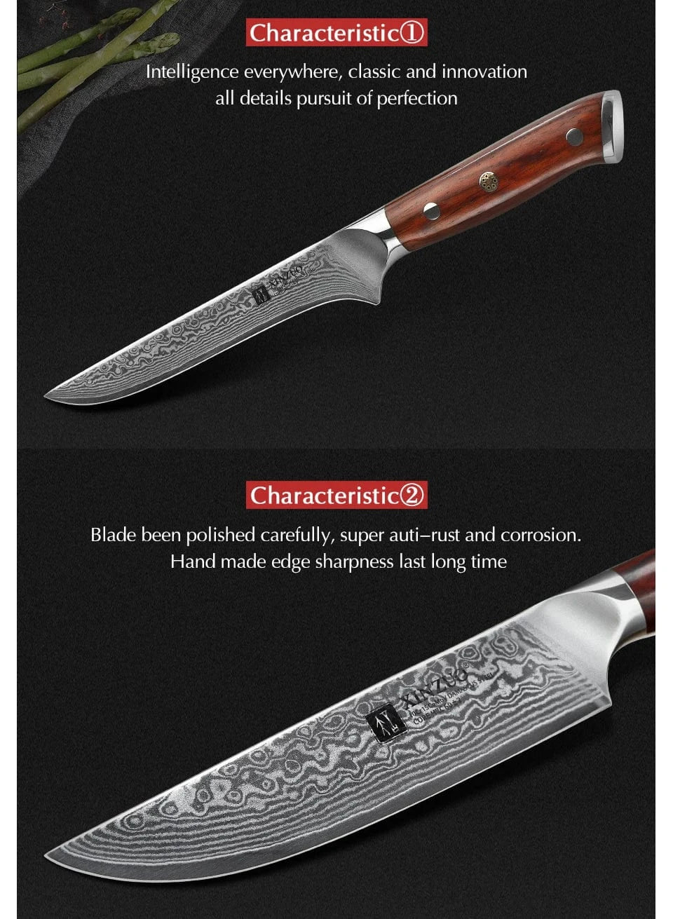 China Kitchen Knife XINZUO 1-10 PCS Kitchen Knife 67 Layers Damascus Steel Chef
