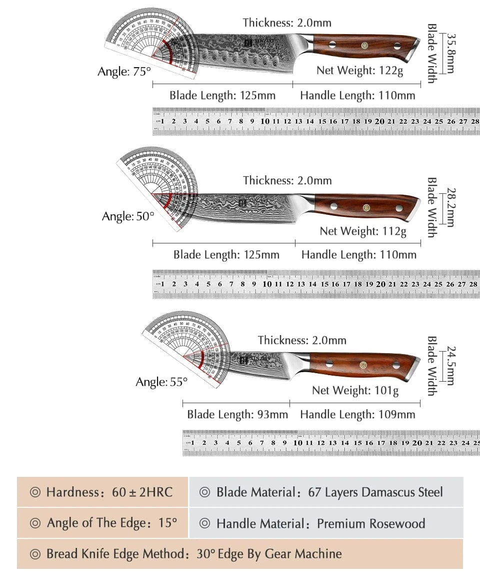 China Kitchen Knife XINZUO 1-10 PCS Kitchen Knife 67 Layers Damascus Steel Chef