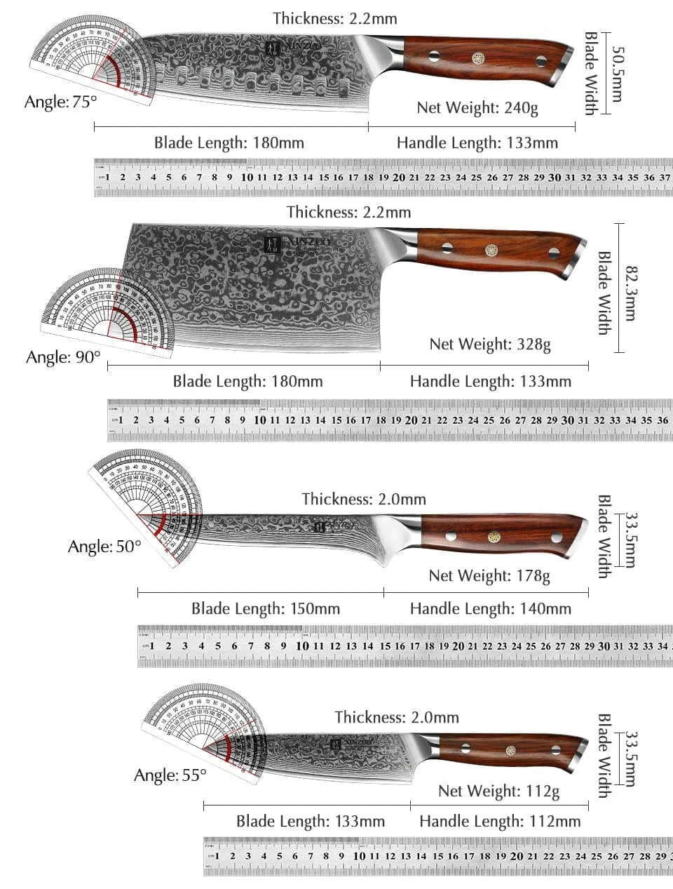 China Kitchen Knife XINZUO 1-10 PCS Kitchen Knife 67 Layers Damascus Steel Chef