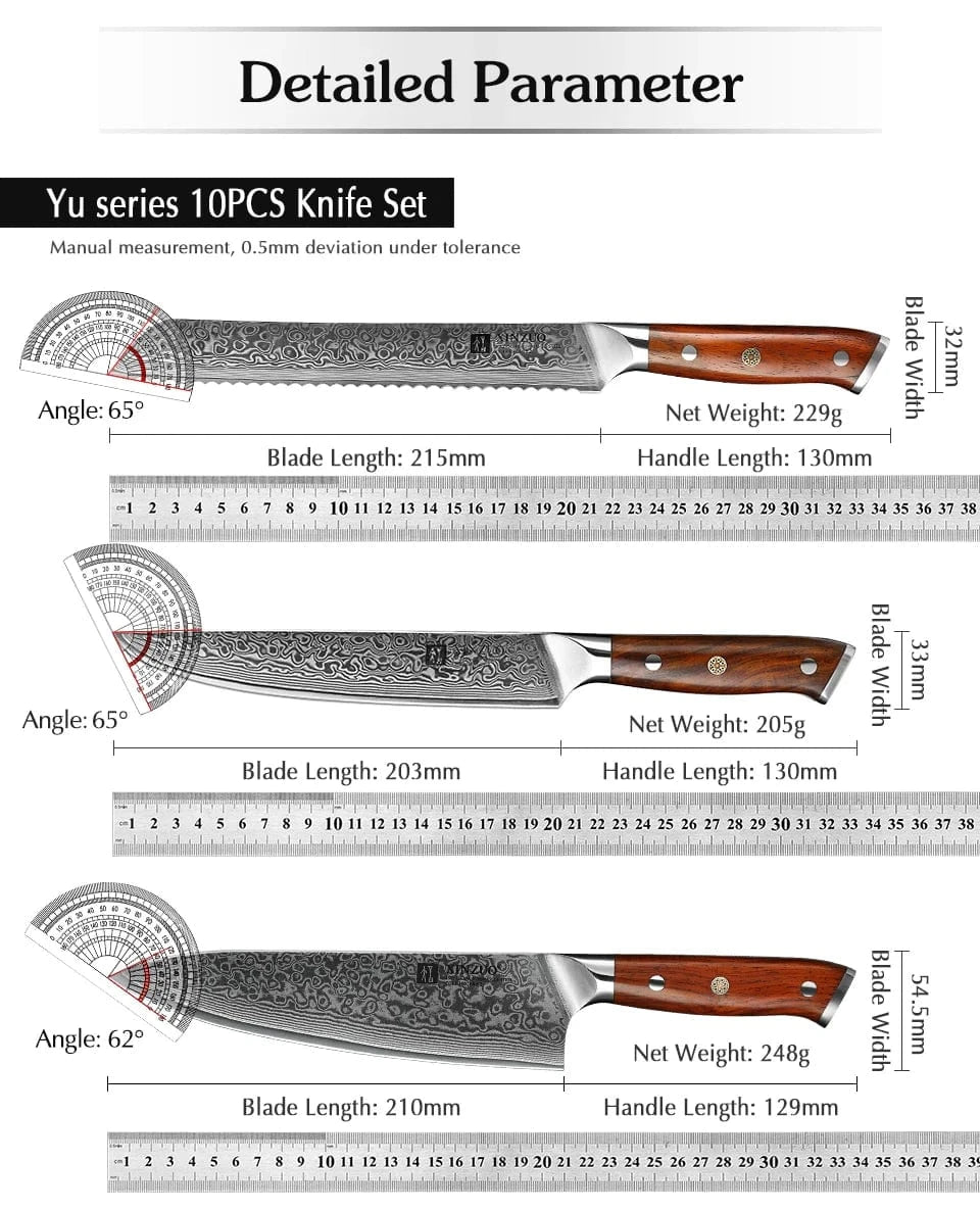 China Kitchen Knife XINZUO 1-10 PCS Kitchen Knife 67 Layers Damascus Steel Chef