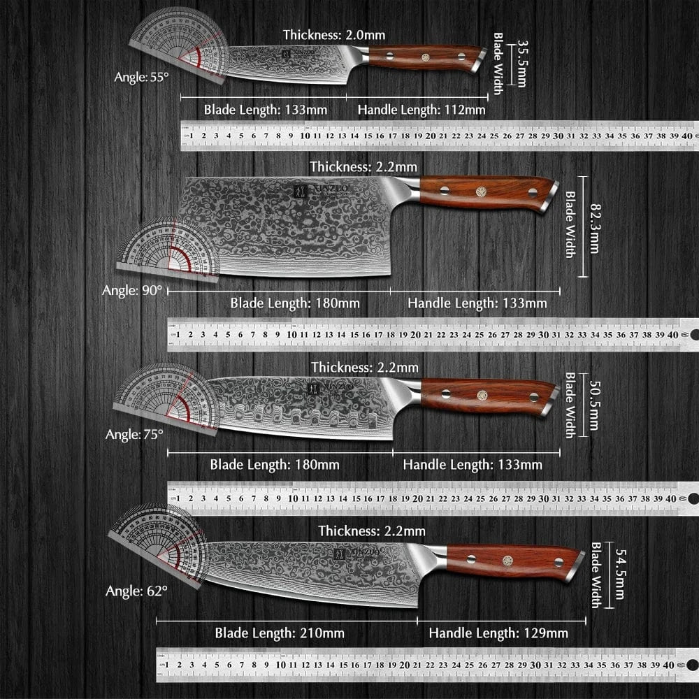China Kitchen Knife XINZUO 1-10 PCS Kitchen Knife 67 Layers Damascus Steel Chef