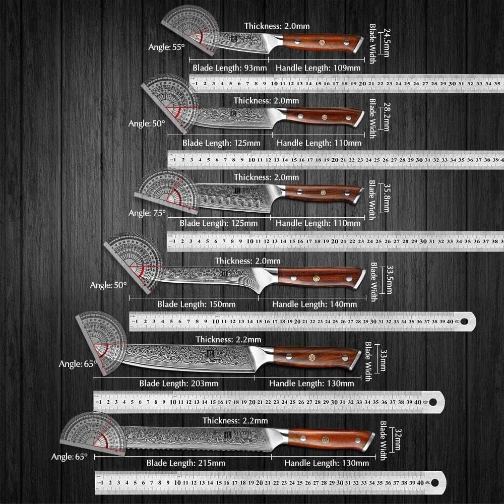 China Kitchen Knife XINZUO 1-10 PCS Kitchen Knife 67 Layers Damascus Steel Chef