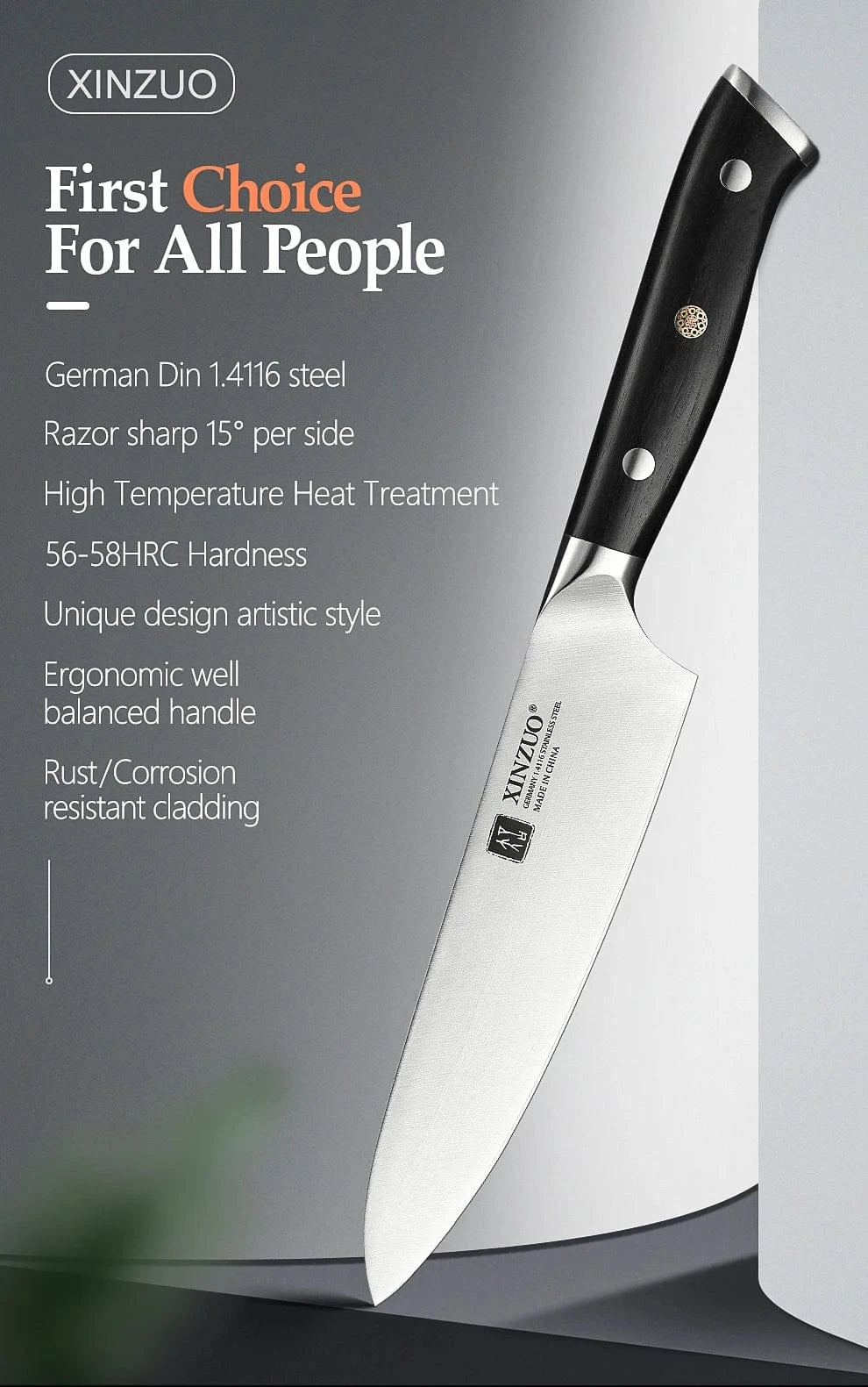 China Kitchen Knife XINZUO 1pcs-5pcs Kitchen Knives Set