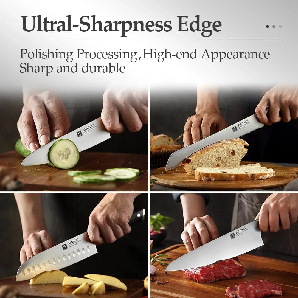 China Kitchen Knife XINZUO 1pcs-5pcs Kitchen Knives Set