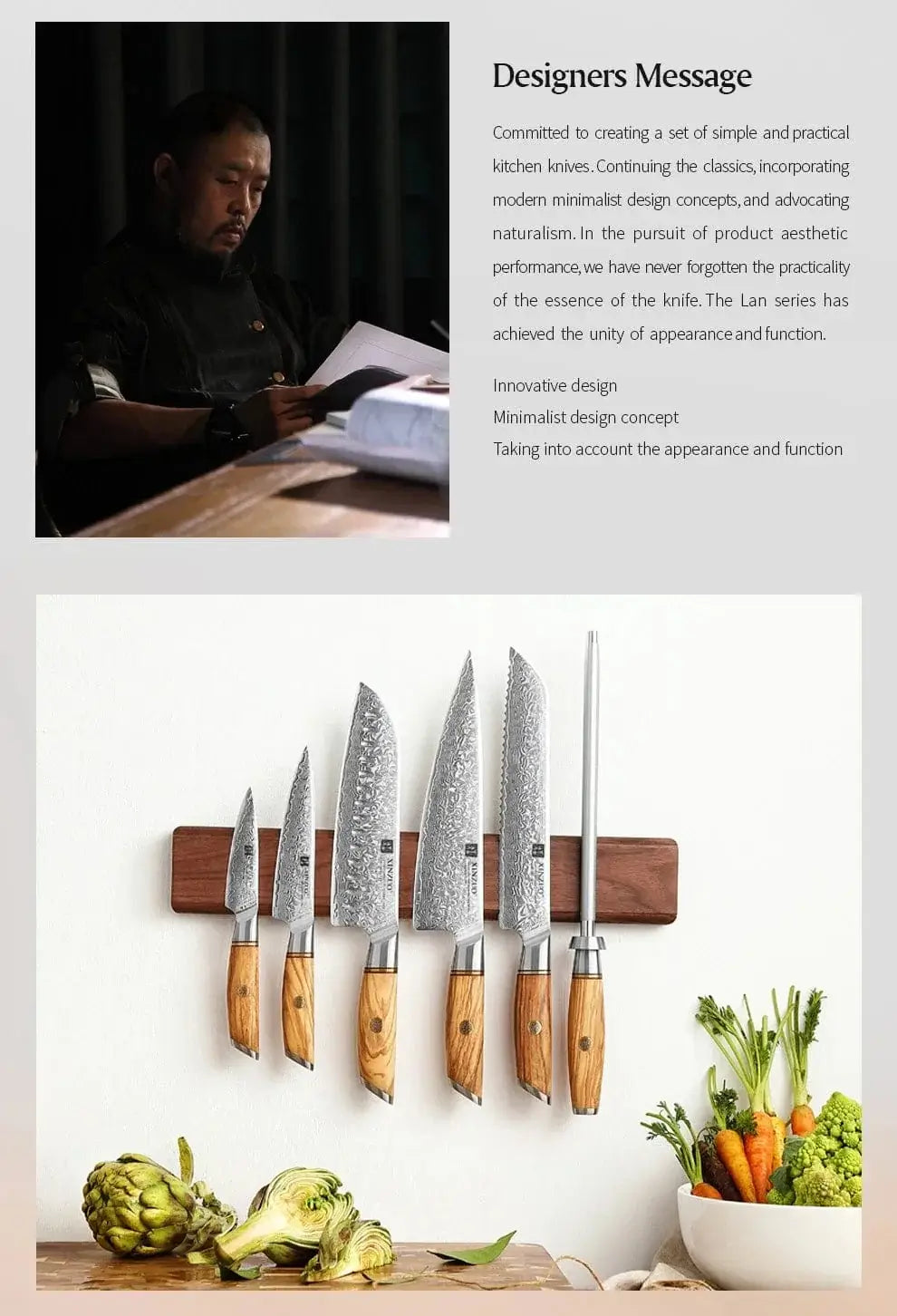 China Kitchen Knife XINZUO 73 Layers Damascus Steel 1pc Or 2pcs Knife Set