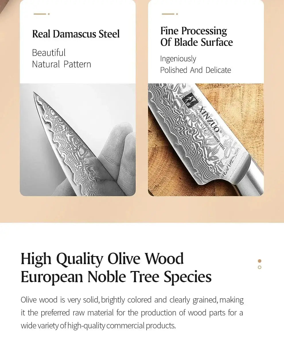 China Kitchen Knife XINZUO 73 Layers Damascus Steel 1pc Or 2pcs Knife Set