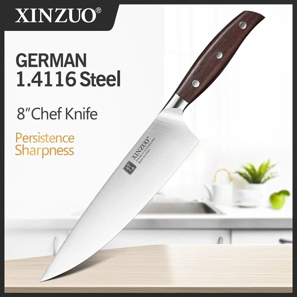 China Kitchen Knife Zhi-Chef Knife / CHINA XINZUO High Quality 3.5+5+8+8+8"  Paring Utility Cleaver Chef Knife Germany