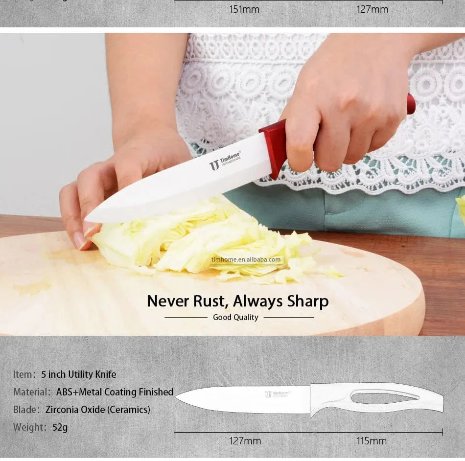 China Knife China Beauty Gifts  Zirconia Ceramic Knife Set Kitchen knives fruit  paring knife 5"6"with covers