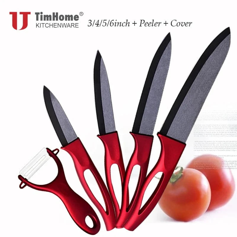 China Knife China black blade 2 Beauty Gifts  Zirconia Ceramic Knife Set Kitchen knives fruit  paring knife 5"6"with covers